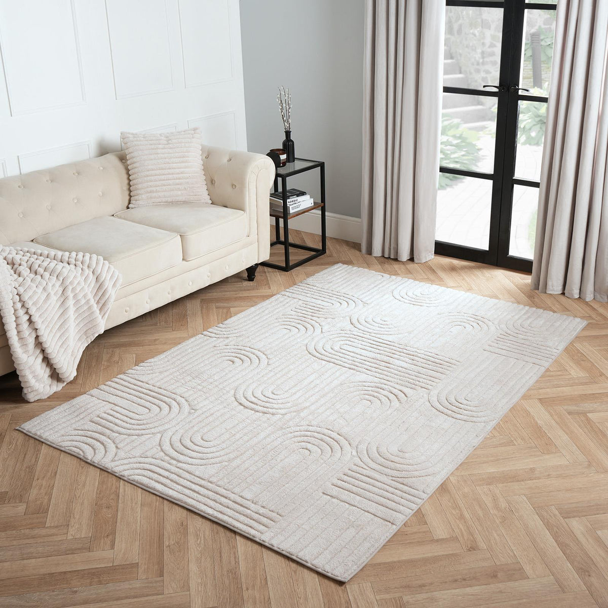 OHS Tufted Arches Rug Living Room Modern Carpet Soft Non Slip Floor Area Mat