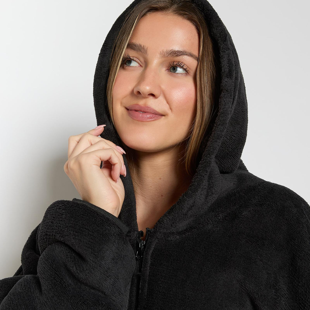 OHS Zip Up Hoodie Blanket Oversized Sherpa Fleece Thermal Sweatshirt Jumper