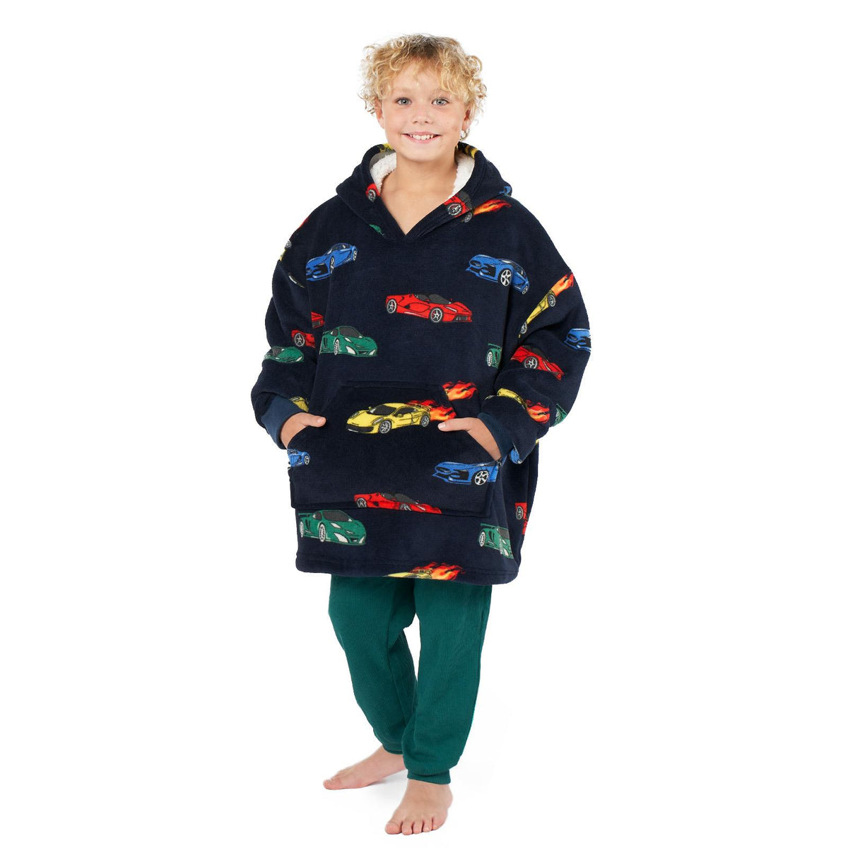 Kids Hoodie Blanket Oversized Sherpa Fleece Jumper Sweatshirt Soft Warm Throw
