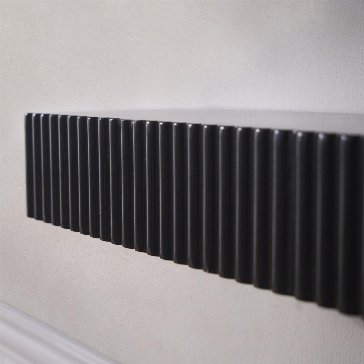 OHS Ribbed Floating Shelf Wall Storage Organiser Home Living Room Decor