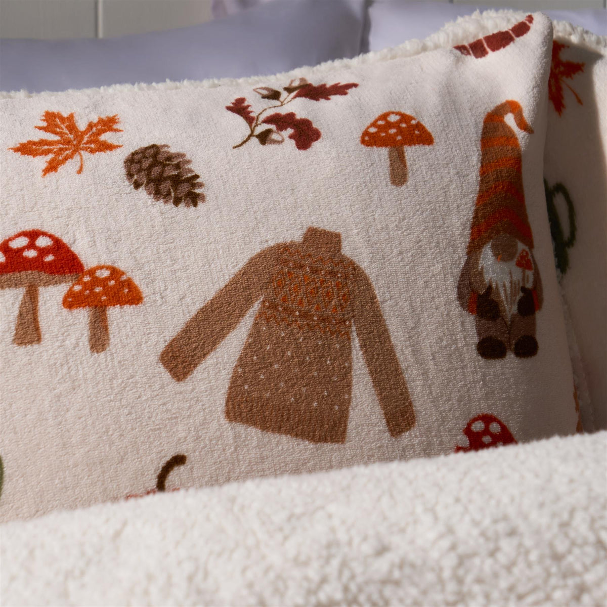 OHS Gonk Bedding Set Xmas Autumn Soft Fleece Thermal Duvet Cover with Pillowcase