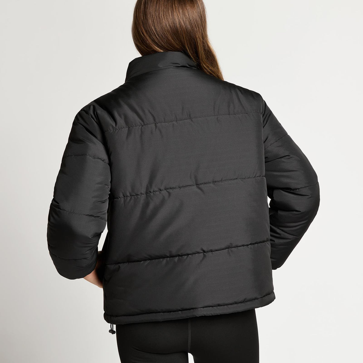 OHS Puffer Jacket Windproof Padded Winter Outerwear Cropped Zip Coat Hiking