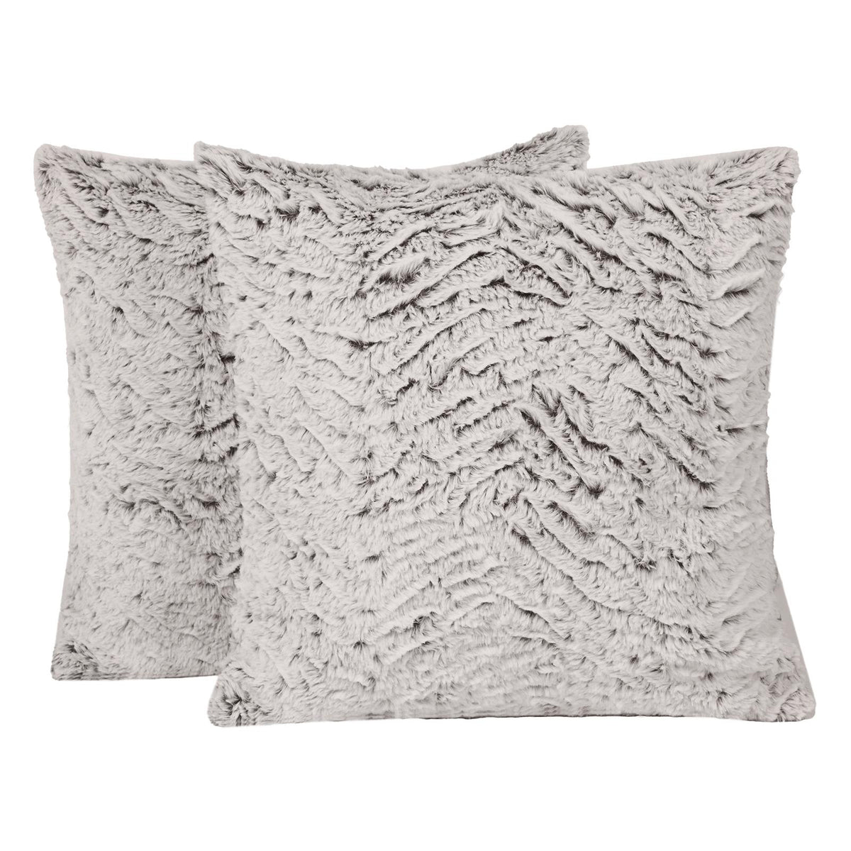 Cushion Covers Faux Fur Fleece Pack of 2/4 Filled Case Pad Two Tone Home Decor