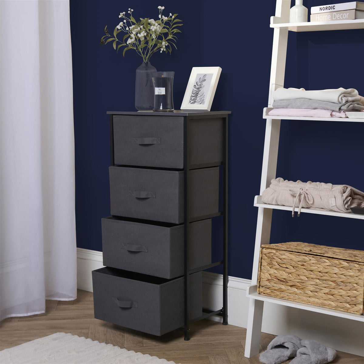 OHS Fabric Cabinet Bedside 2/3/4/5/6 Drawers Storage Unit Clothes Home Organiser