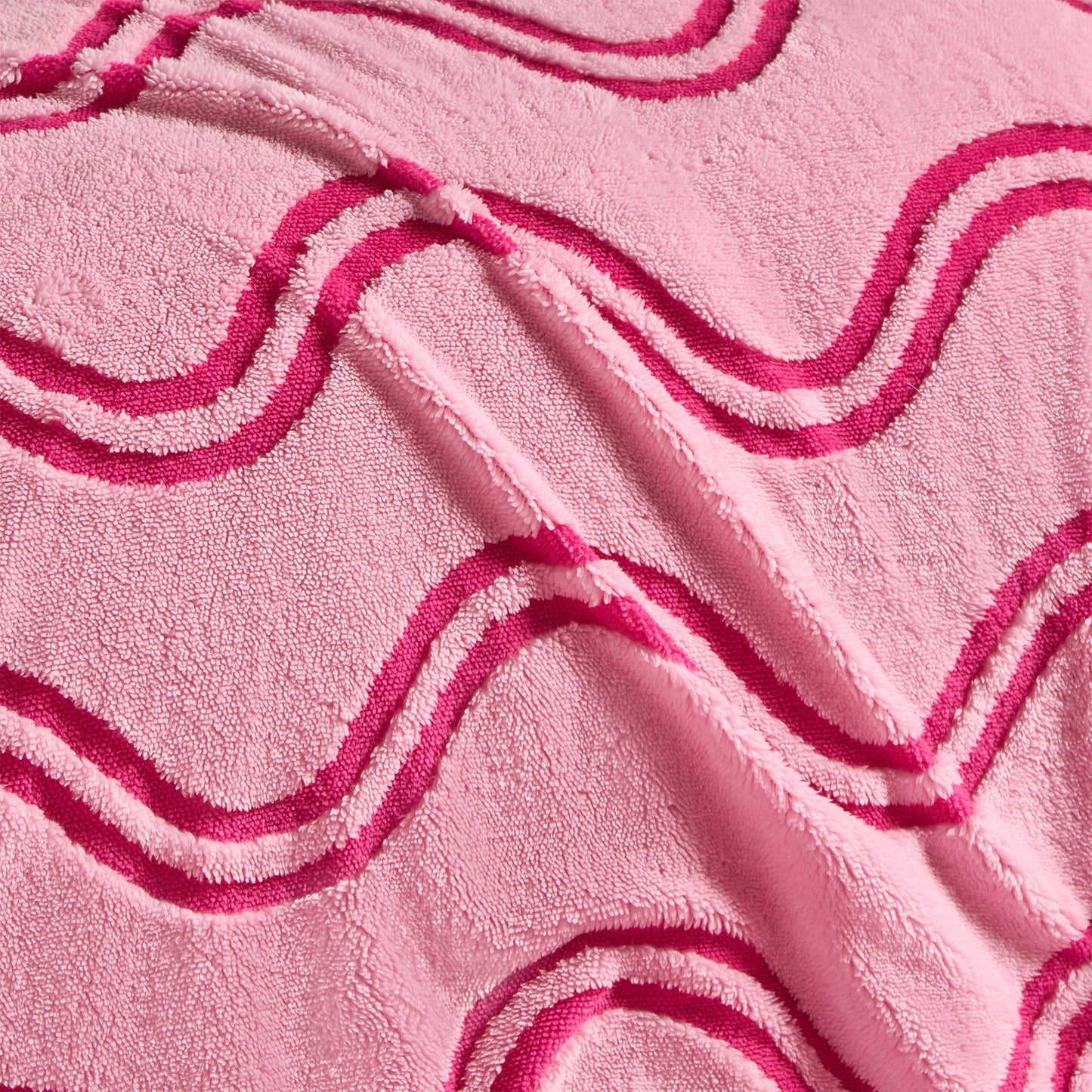 OHS Waves Throw Tufted Teddy Fleece Blanket Winter Soft Warm Bedspread