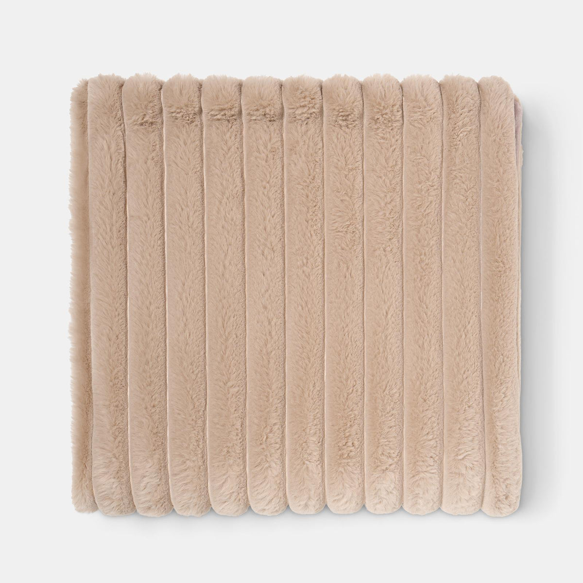 OHS Faux Fur Ribbed Fleece Throw Over Bed Blanket Warm Supersoft
