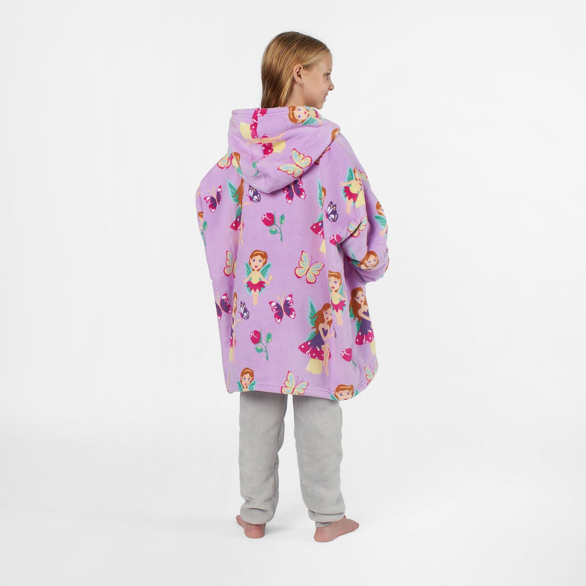 Kids Hoodie Blanket Oversized Sherpa Fleece Jumper Sweatshirt Soft Warm Throw