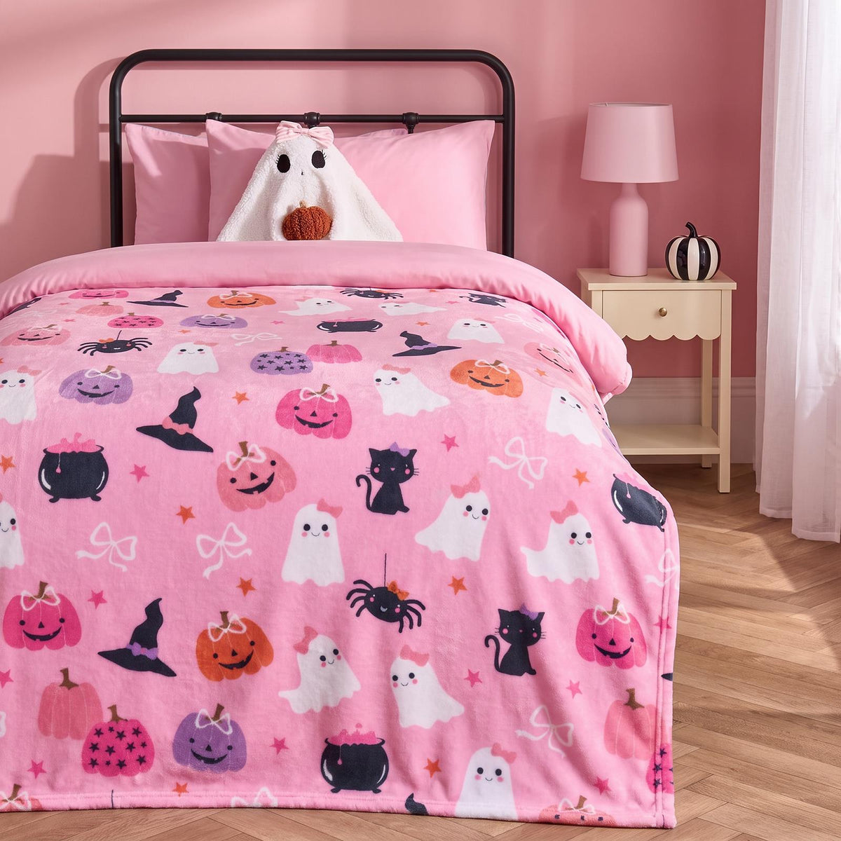 OHS Autumnal Halloween Throw Soft Polar Fleece Novelty Blanket Thermal Bedspread