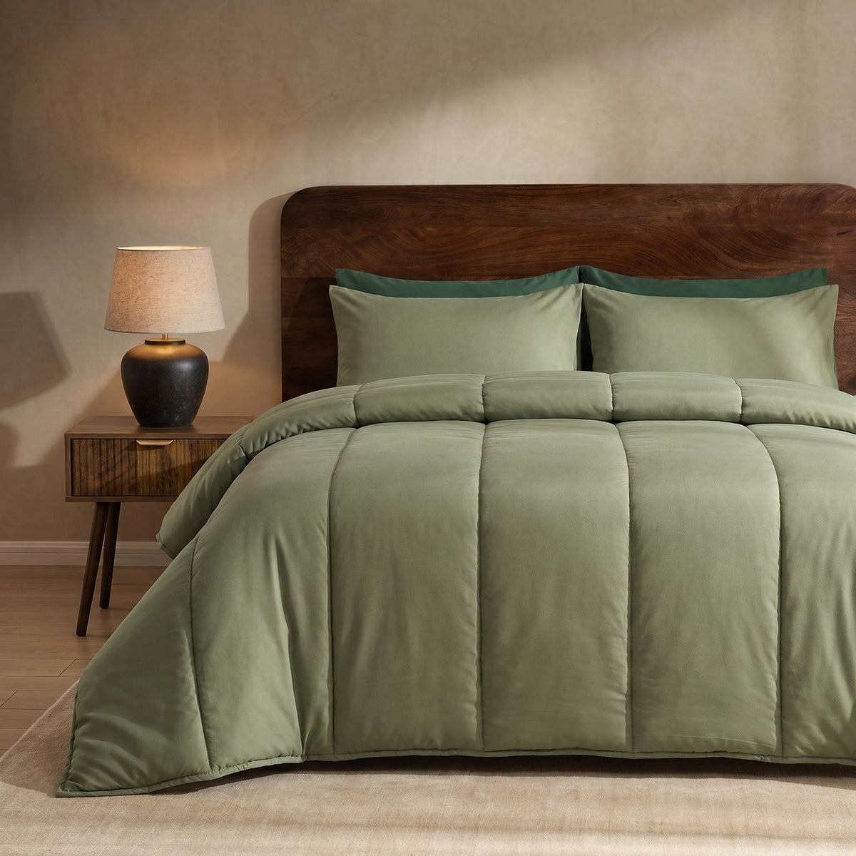 OHS Coverless Duvet & Pillowcase 10.5 Tog Bedding Set Easy Care Reversible