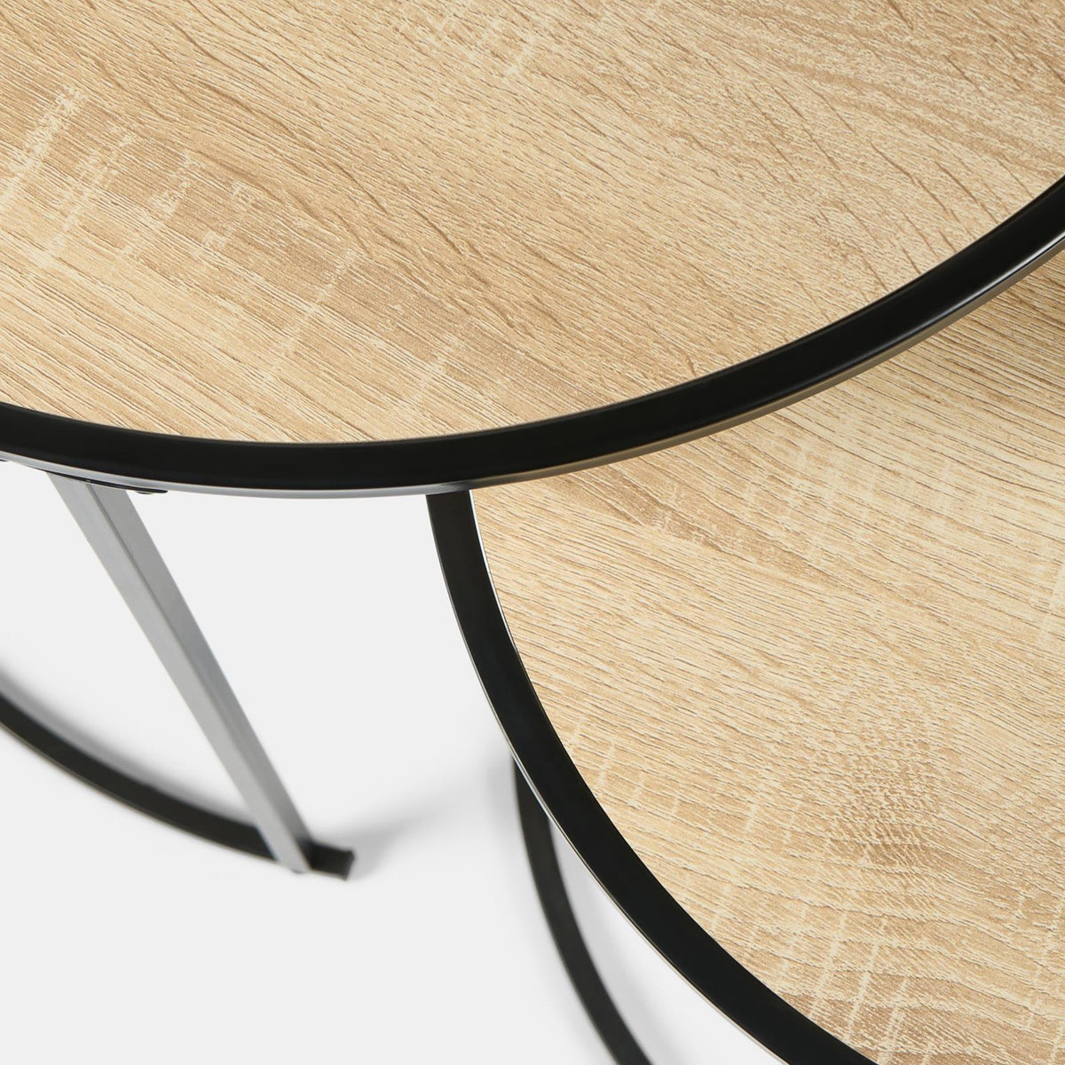 OHS Manhattan Nesting Table Stacking Coffee Side Wooden Effect Tables Set of 2/3