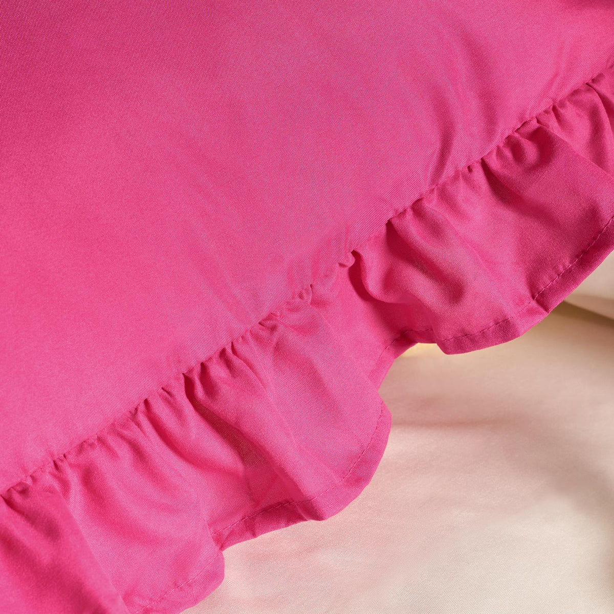 OHS Frill Edge Bedding Set Microfibre Decor Duvet Cover with Pillowcase