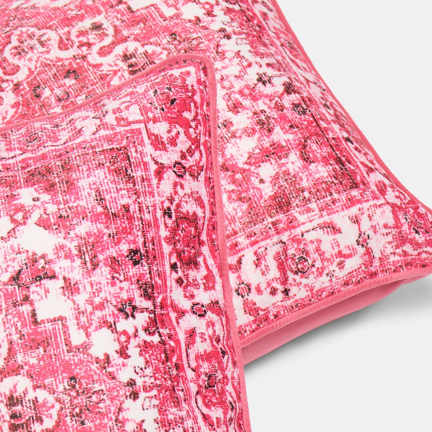 OHS Vintage Print Cushion Covers Matte Velvet Super Soft Square Pillowcases