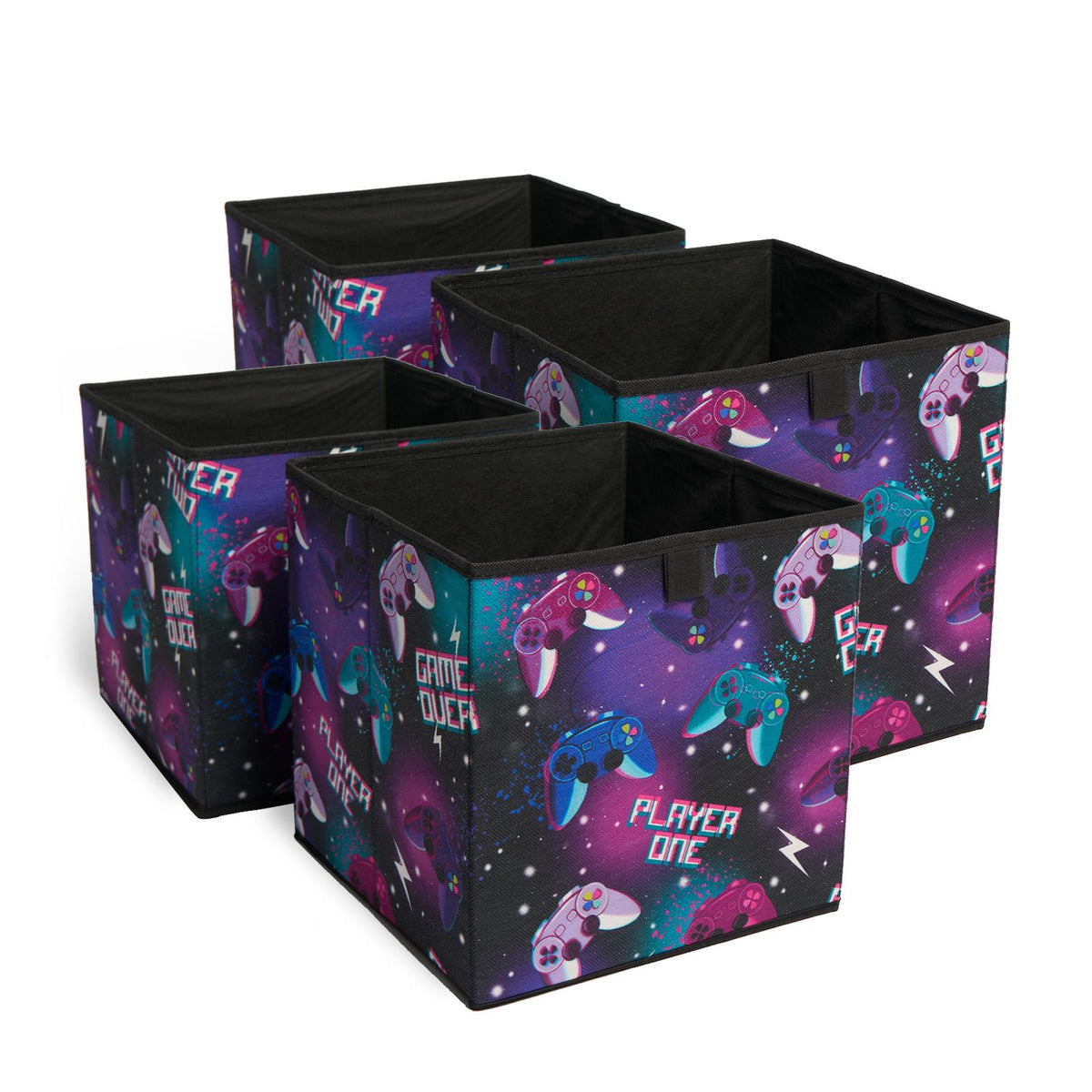 OHS Kids Storage Boxes Gaming Pack of 2 4 Folding Space Saving Shoe Toy Cube
