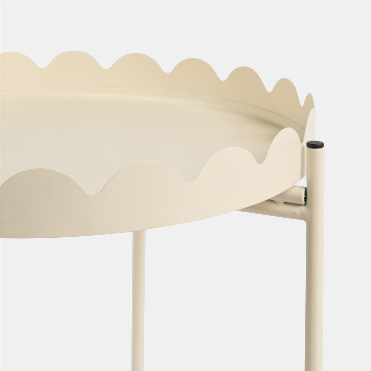 OHS Scallop Edge Side Table Coffee Tables with Metal Frame