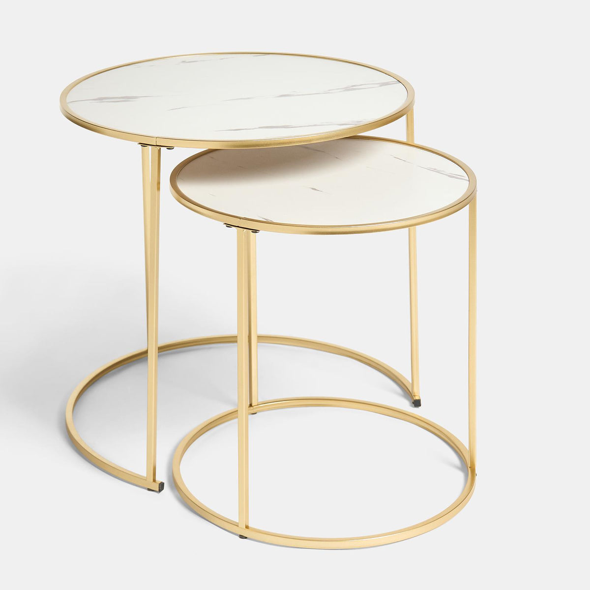 OHS Manhattan Nesting Table Stacking Coffee Side Wooden Effect Tables Set of 2/3
