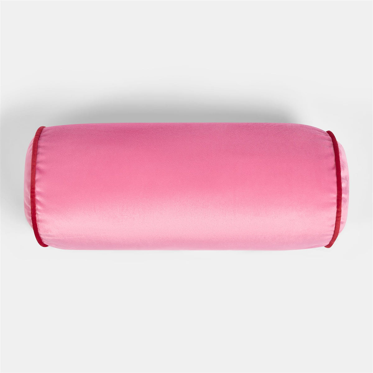 OHS Piped Edge Bolster Cushion Matte Velvet Bedroom Sofa Plump Filled Pillow