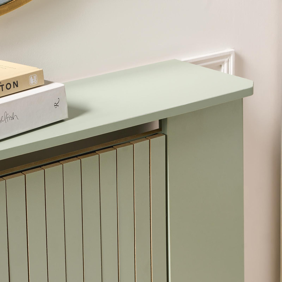 OHS Ribbed Radiator Cover Slatted Engineered Wood Side Board S M L Cabinet Shelf