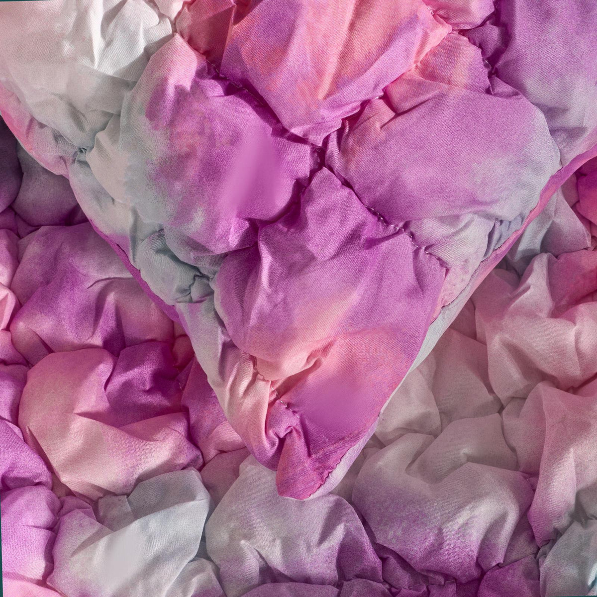 OHS Filled Quilted Seersucker Duvet Cover Bedding Set