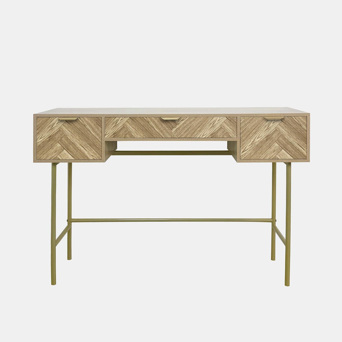 OHS Chevron Dressing Table Engineered Wood Makeup Vanity Desk with 3 Drawers