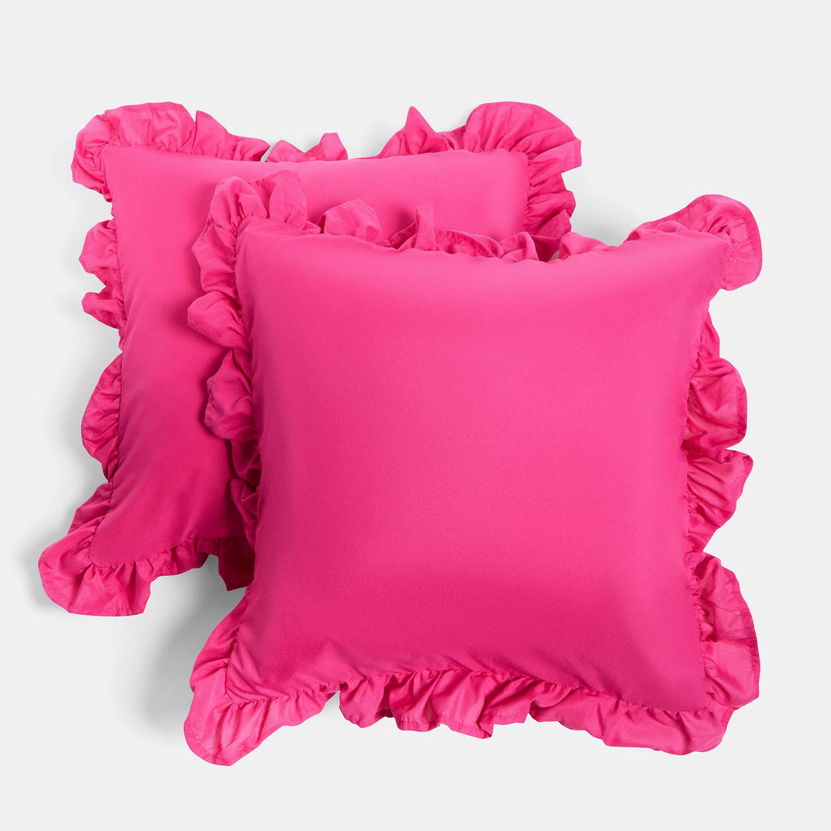 OHS Frill Cushion Covers Faux Linen Soft Square Pillowcases Home Decor Multipack
