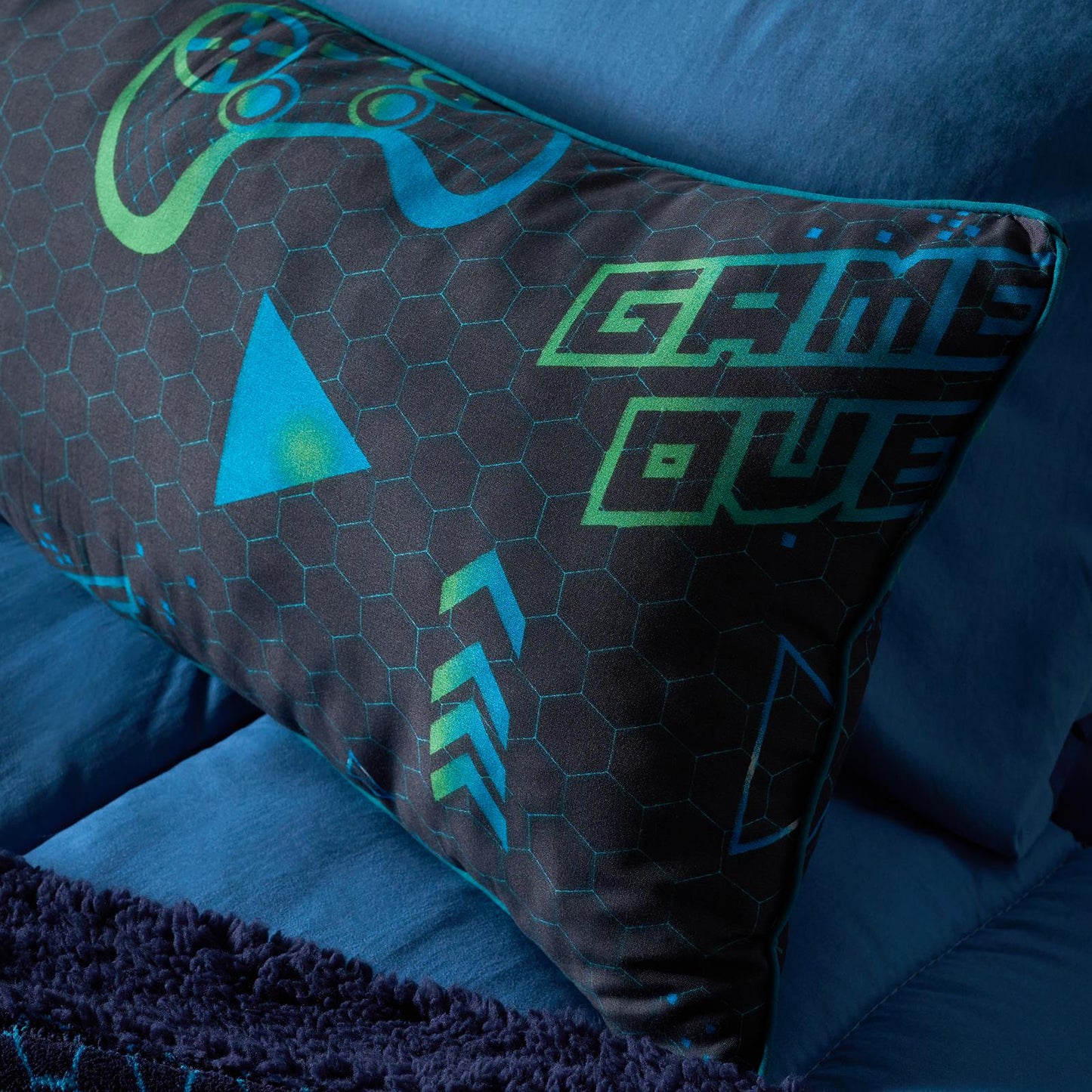 OHS Kids Print Bolster Pillow Soft Neck Back Support Filled Cushion