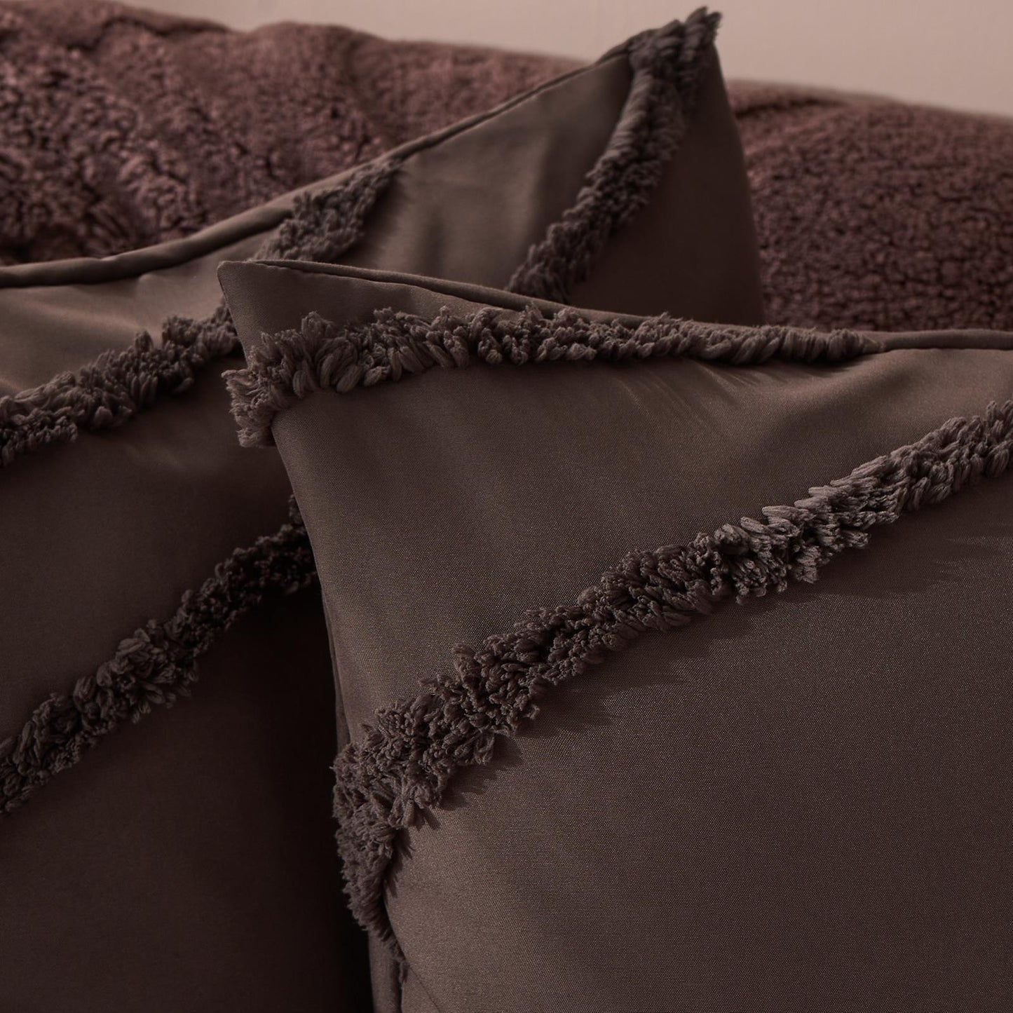 OHS Tufted Contour Cushion Covers 2 Pack Decorative Square Pillowcases
