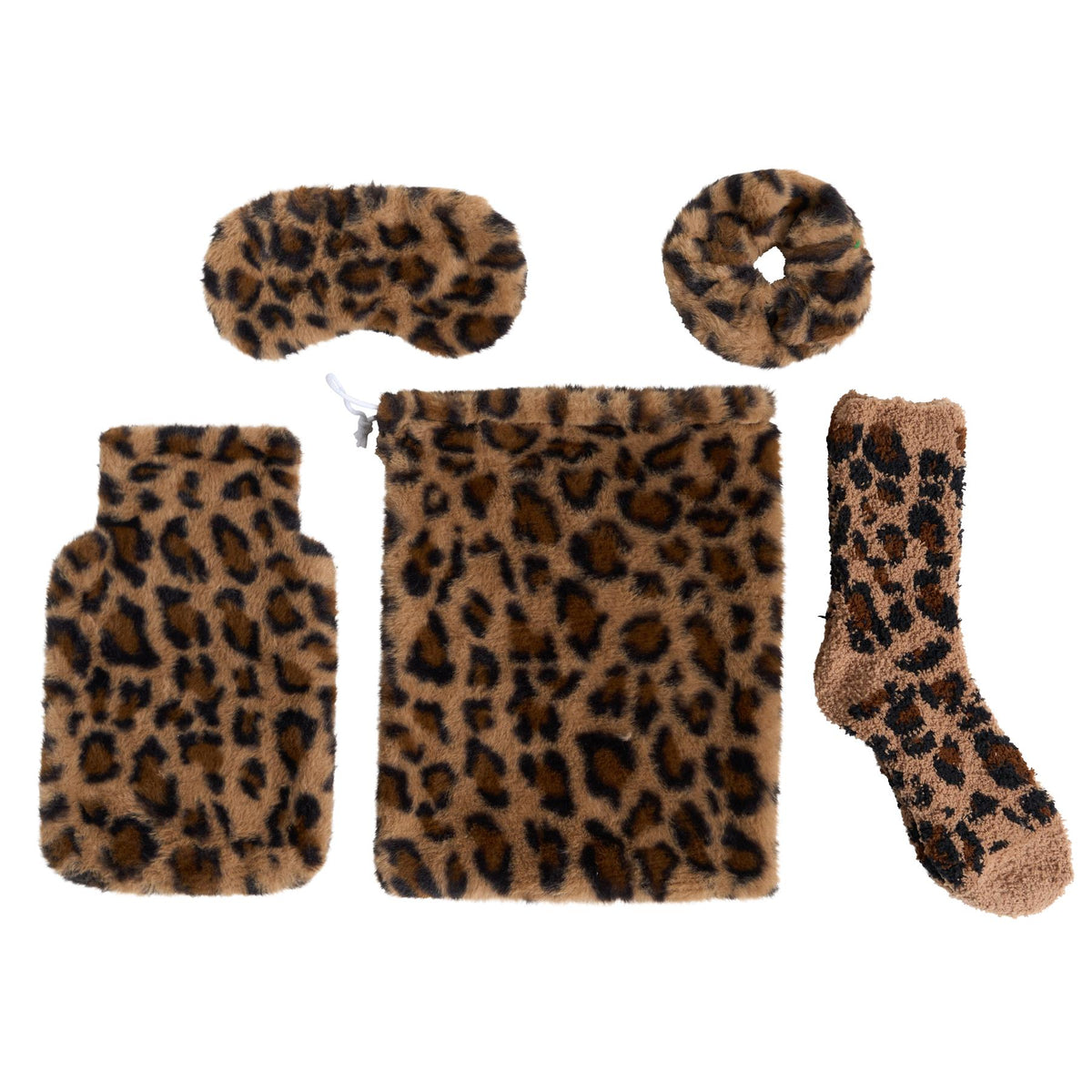 OHS Print Winter Gift Set Hot Water Bottle Socks Eye Mask Scrunchie Hand Warmer