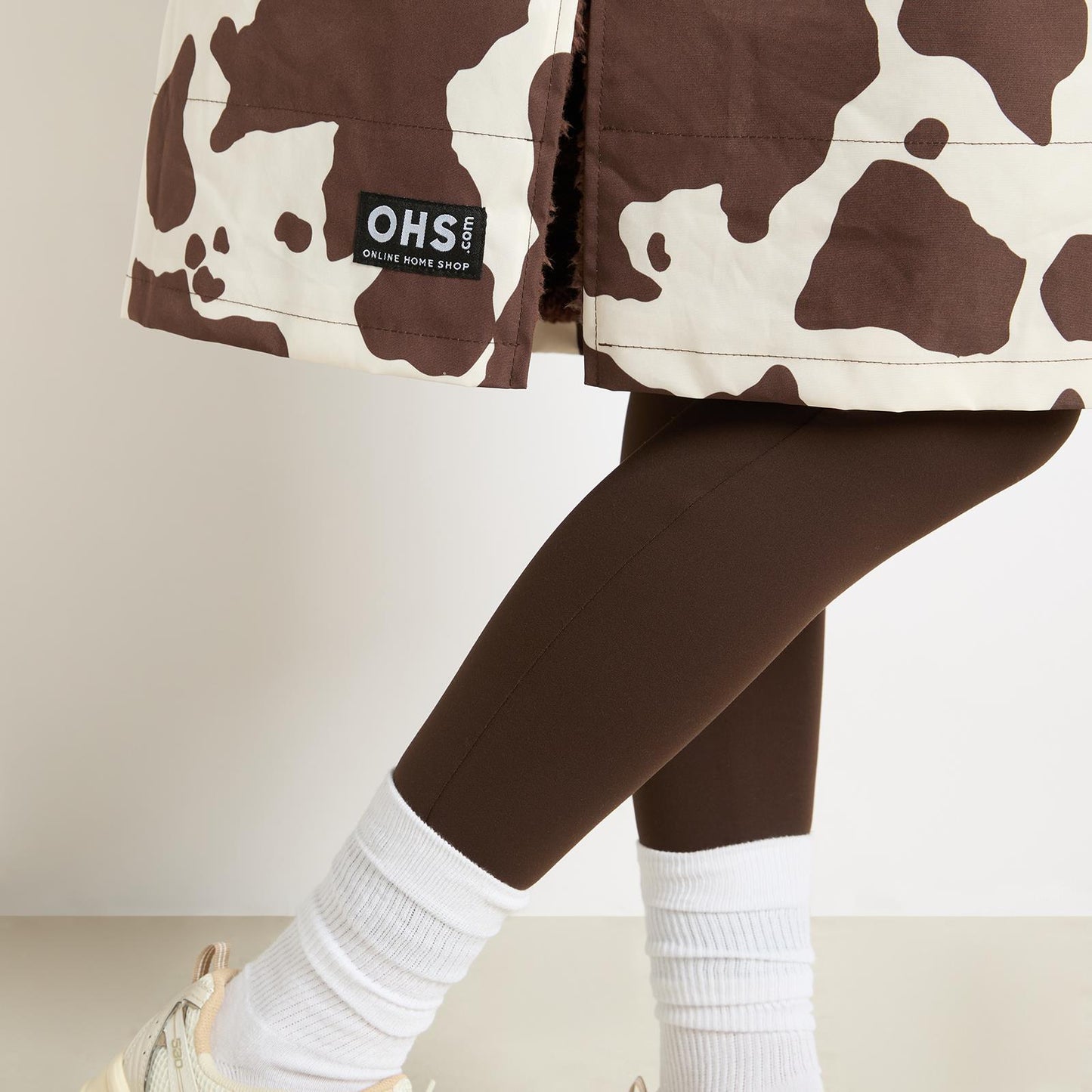 OHS Coat Drying Robe Animal Print Sherpa Lined Water Resistant Oversized