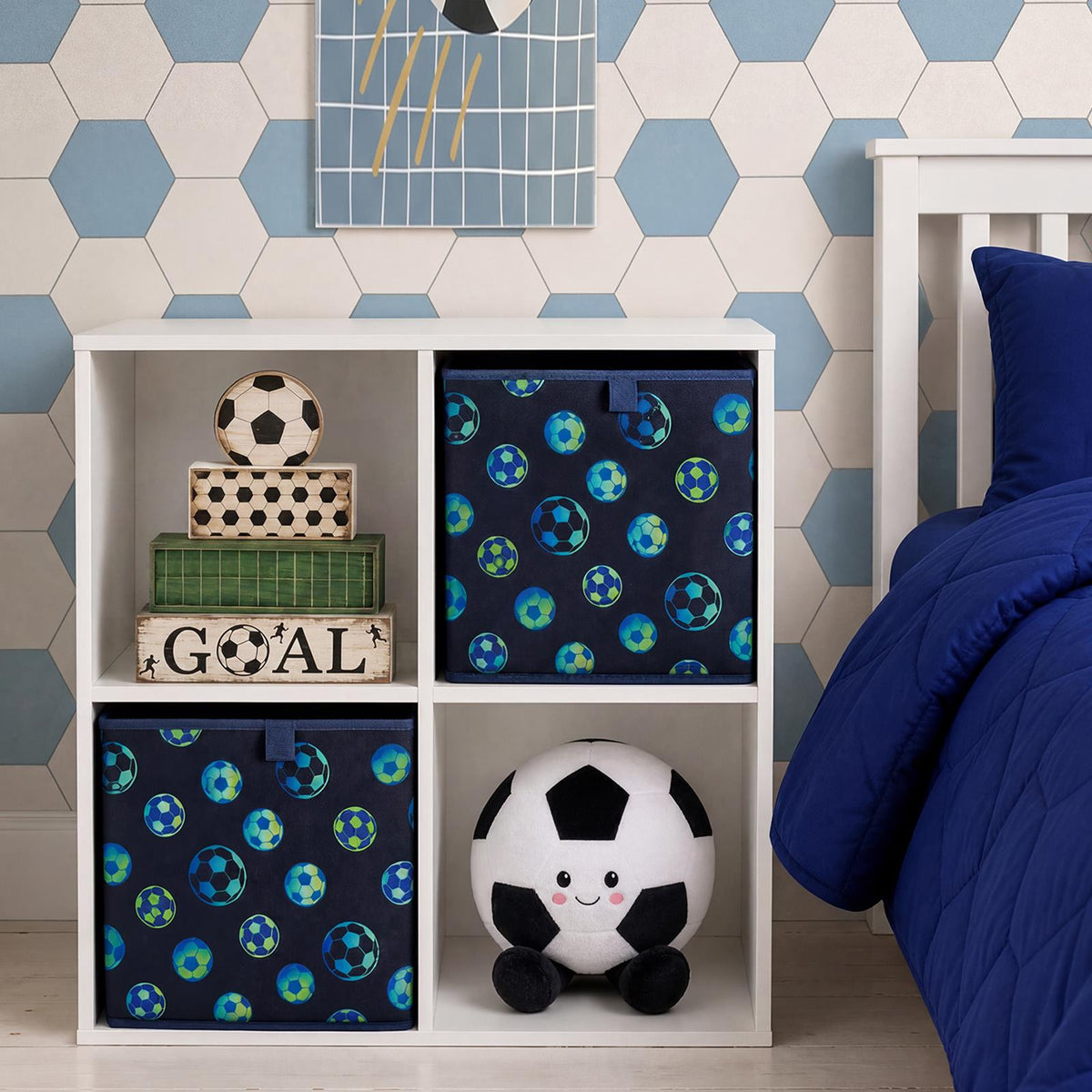 OHS Kids Storage Box Cube Printed Folding 2 Pack Space Saving Shoe Toy Organiser