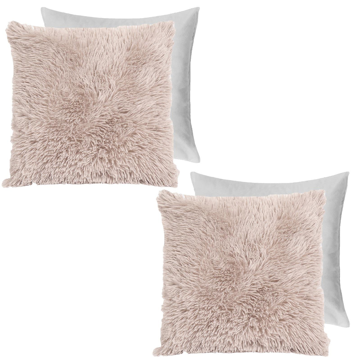 OHS Fluffy Cushion Covers 2 Pack Soft Fleece Square Pillowcases Home Decor