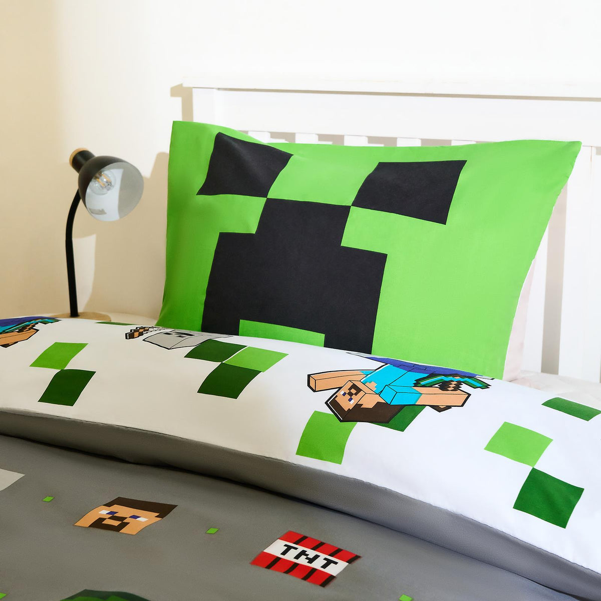 OHS x Minecraft Duvet Cover Set Reversible Bedding with Pillowcase Kids Xmas