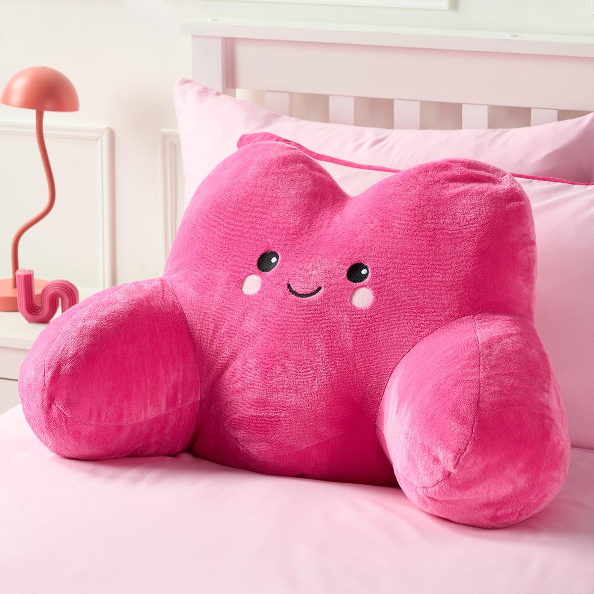 OHS Character Cuddle Cushion Soft Fleece Reading Pillow with Arms Bed Chair