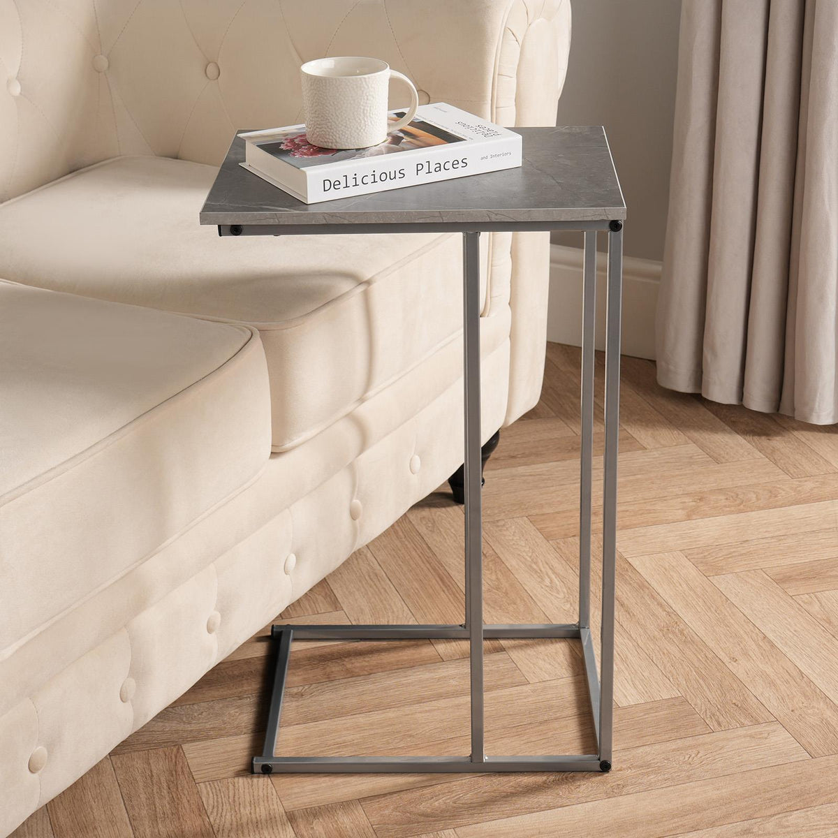C Shape Table Coffee Laptop Side End Living Room Furniture Bedside Nightstand