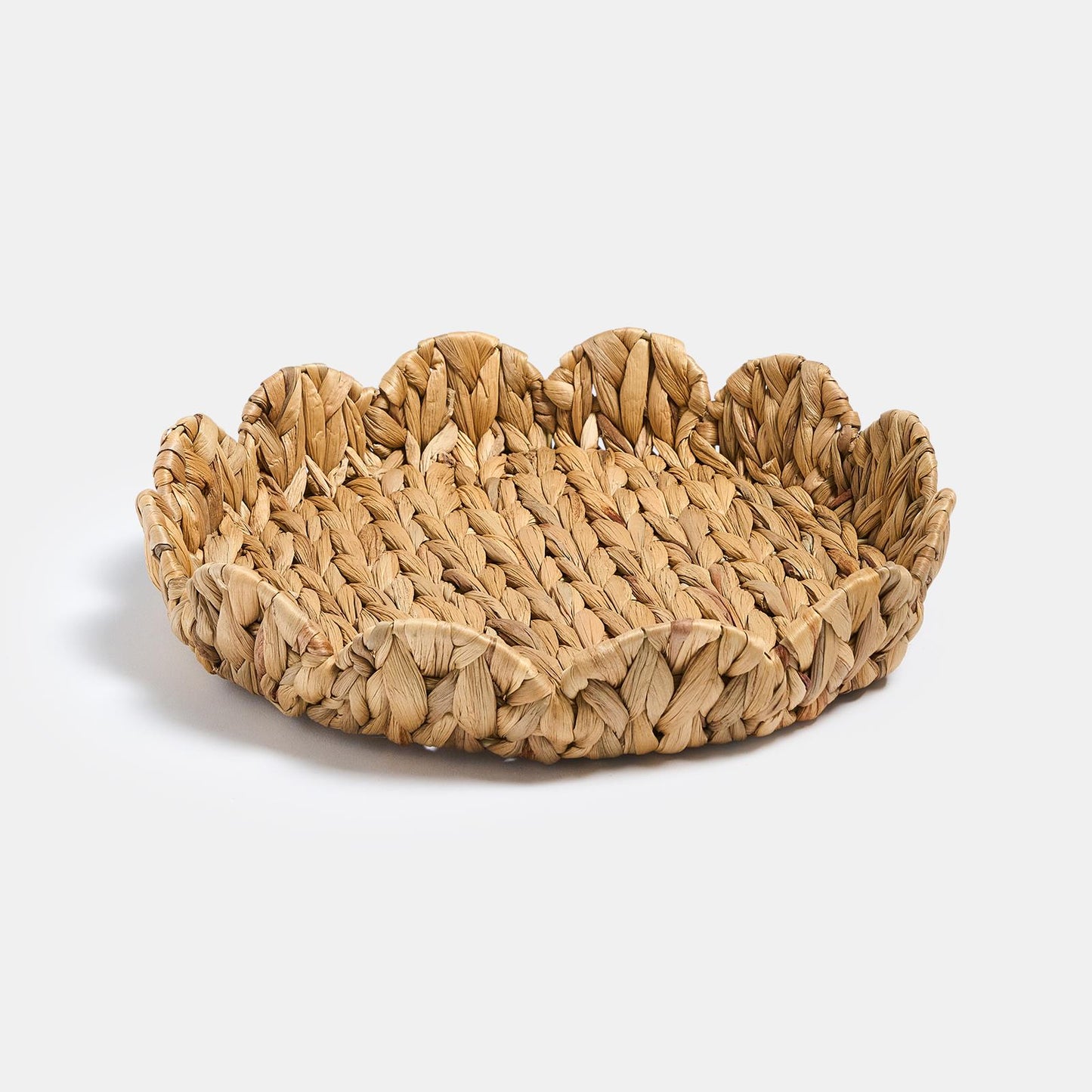 OHS Scallop Seagrass Tray Water Hyacinth Decorative Organiser Storage Basket