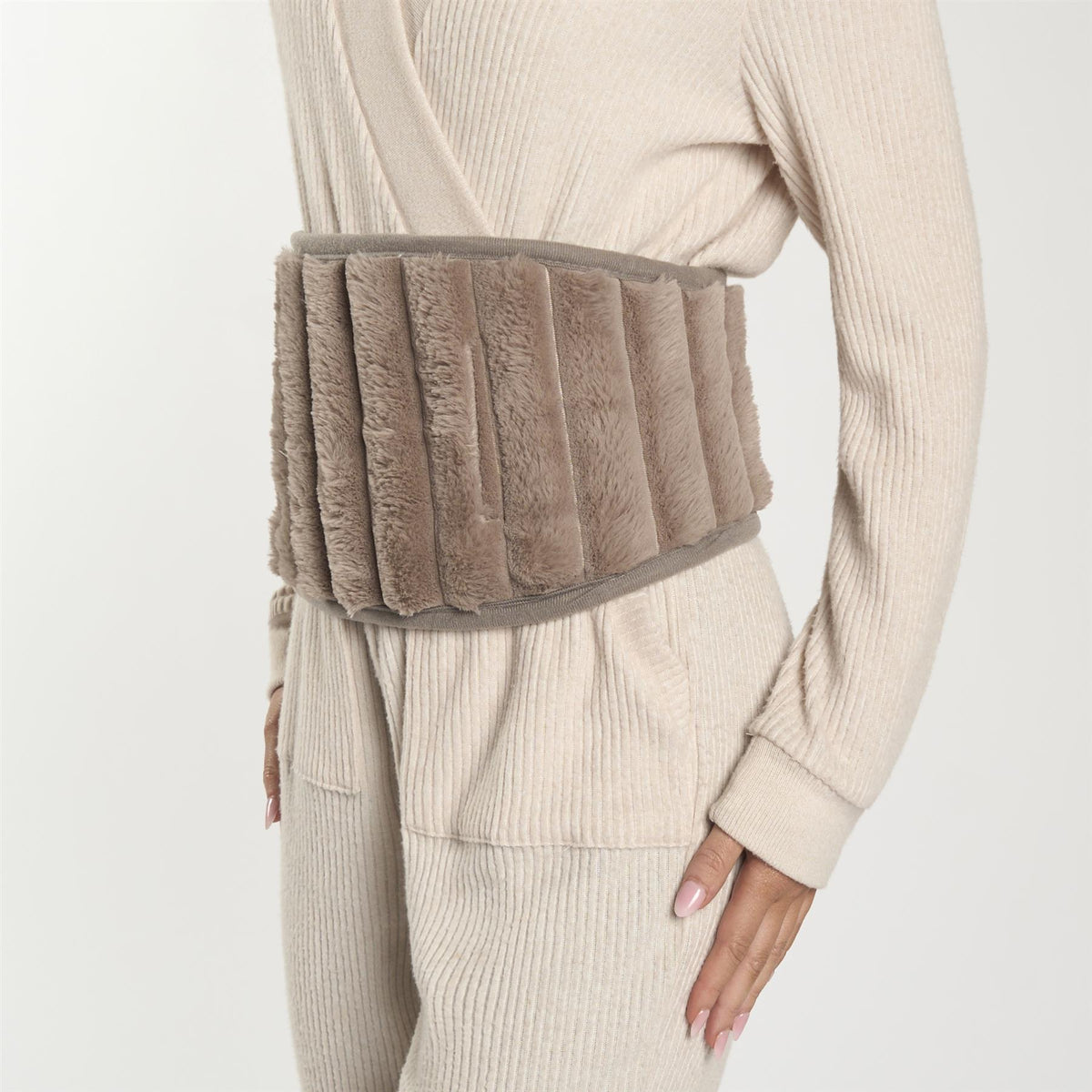 OHS Ribbed Heating Belt Adjustable Hot Water Bottle Body Wrap Back Pain Relief