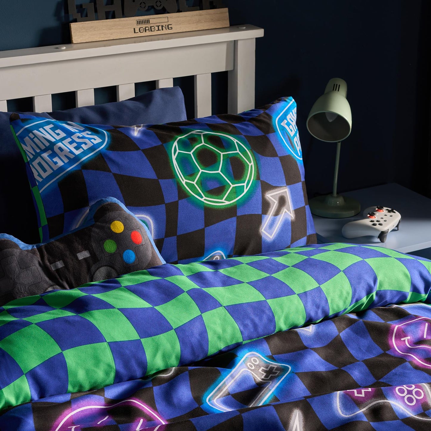 OHS Kids Checkerboard Bedding Set with Pillowcase Duvet Cover OR Coverless