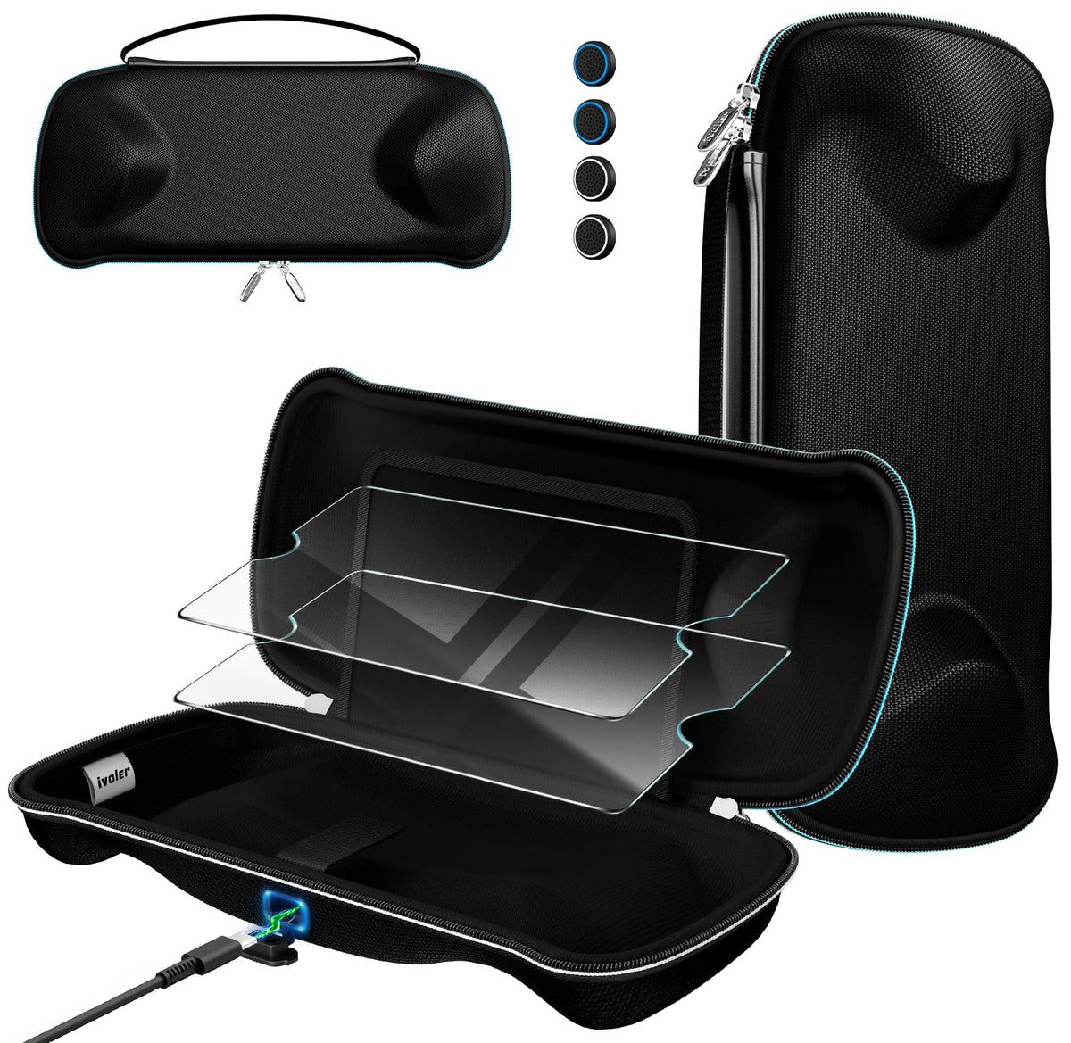 ivoler Carry Case for Nintendo Switch 2 (2025 Model) – Protective Portable Hard Shell Pouch Carrying Travel Game Bag for Nintendo Switch 2 Accessories Holds 12 Game Cartridge– Black