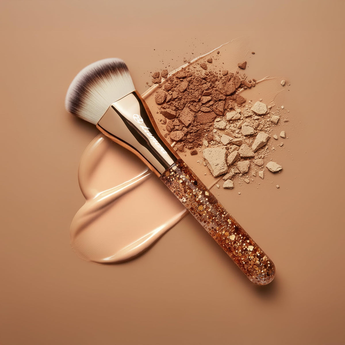 Make Up Brush Foundation Kabuki Flat Top, Perfect For Blending Liquid Cream