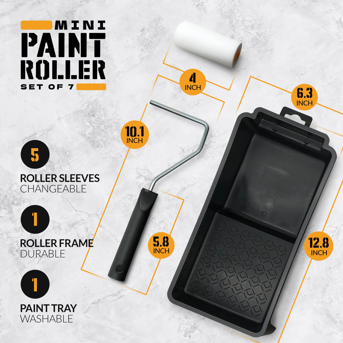 RAULDE Paint Rollers and Trays Set of 21- Roller Sets for Painting - Paint Brush and Rollers Set - Rollers for Painting - Wall Paint Roller - Home Painting Kit
