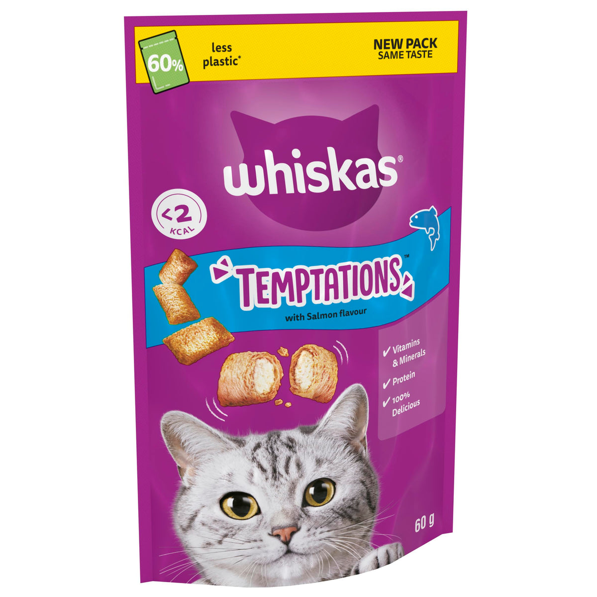 WHISKAS Crunch 100g (Pack of 6) - Tasty Topping Adult Cat Treat Biscuits