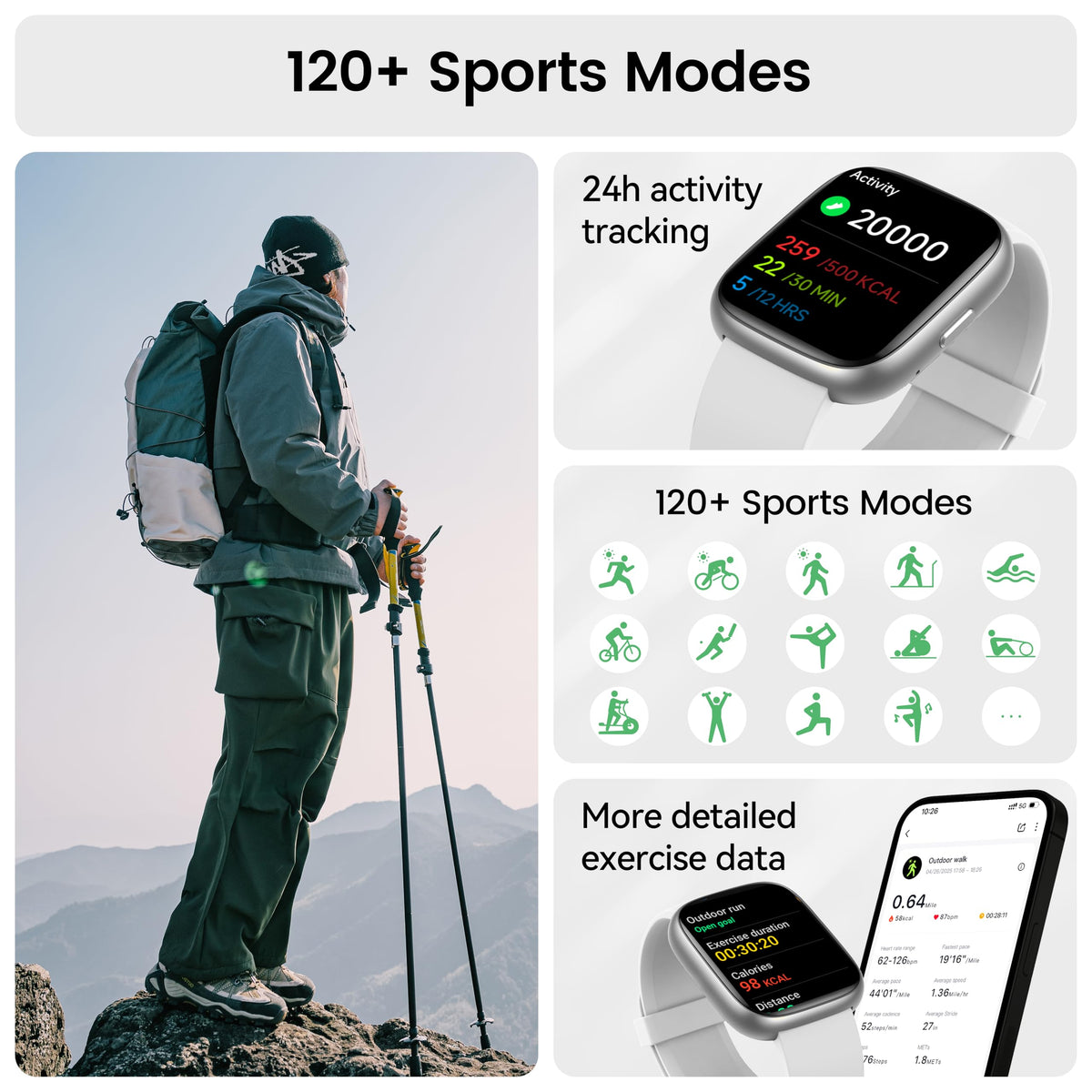 Cillso Smart Watch, Alexa Built-in, 1.83" Bluetooth Calling Fitness Watch