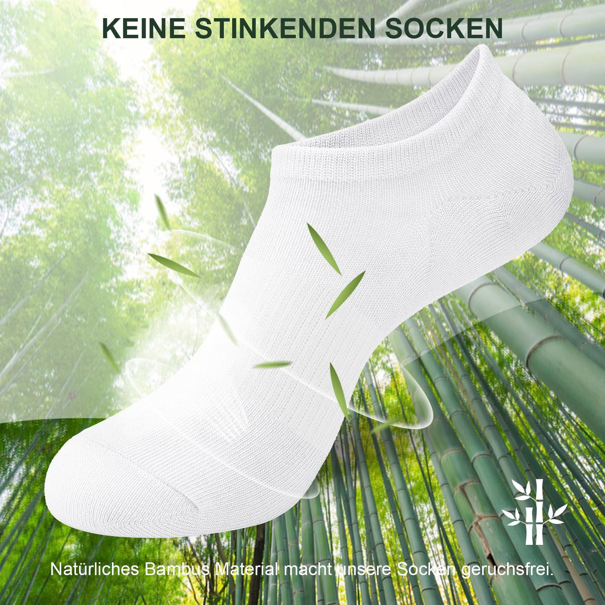 Niofind Bamboo Trainer Socks for Womens & Mens, 6 Pairs, Non Slip No Show