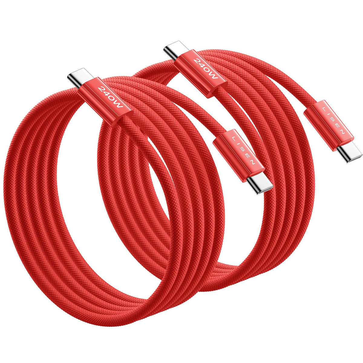 LISEN 240W USB C to USB C Cable 2-Pack, 2m USB C Charger Cable Fast Charger