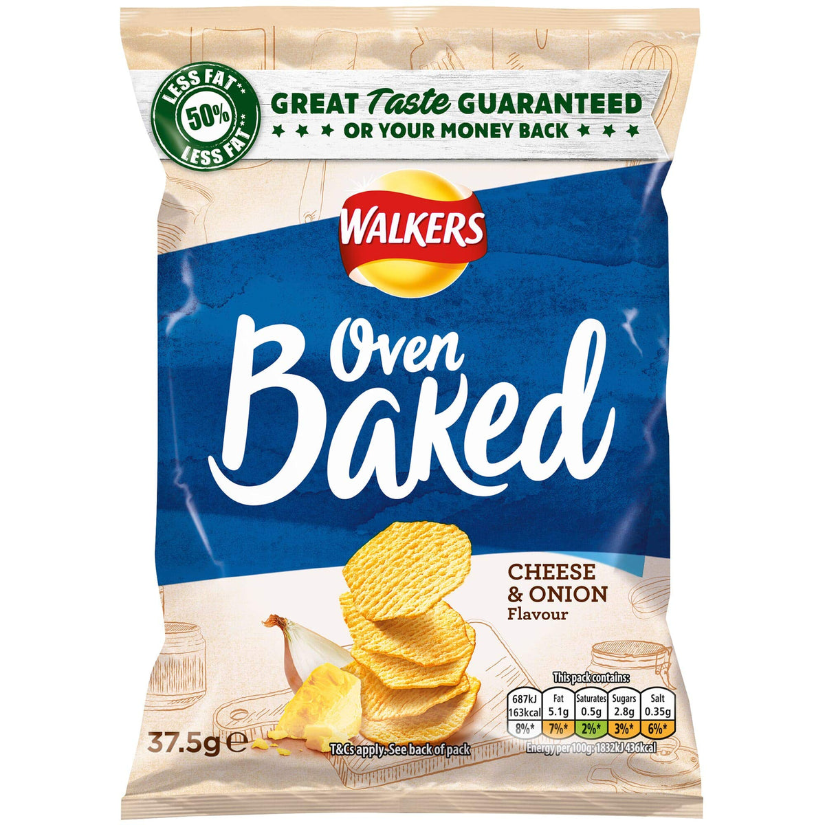Walkers Baked Snacks Sea Salt 6 x 22g