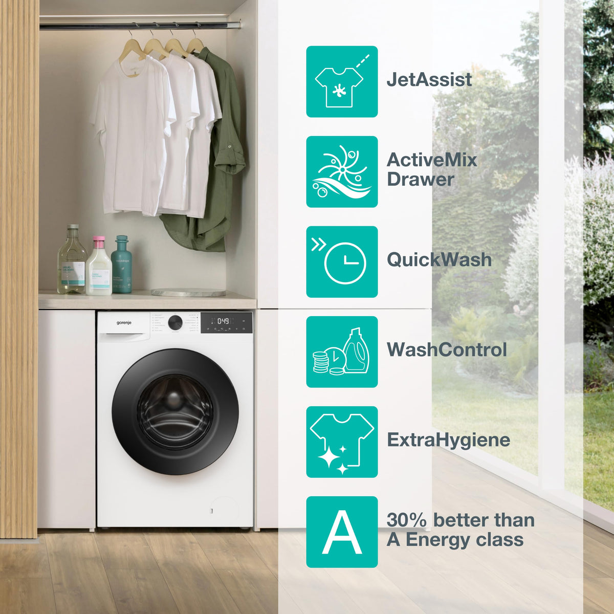Gorenje 11 kg 1400 rpm Freestanding Washing Machine, White - WG2P114A22/UK
