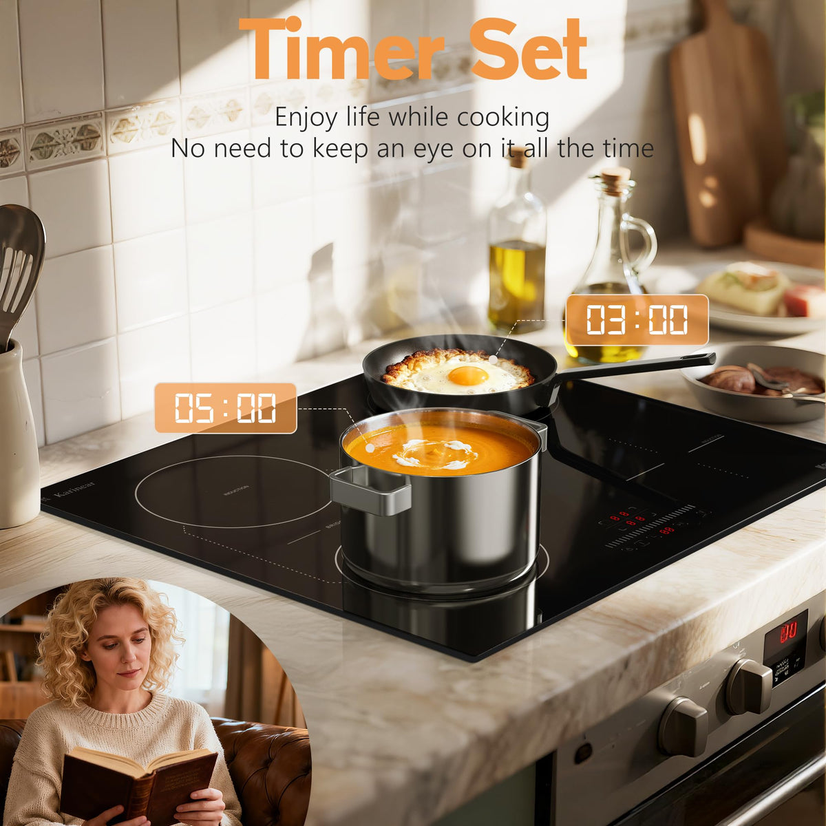 Karinear Built-in Induction Hob 4 Zones 60cm