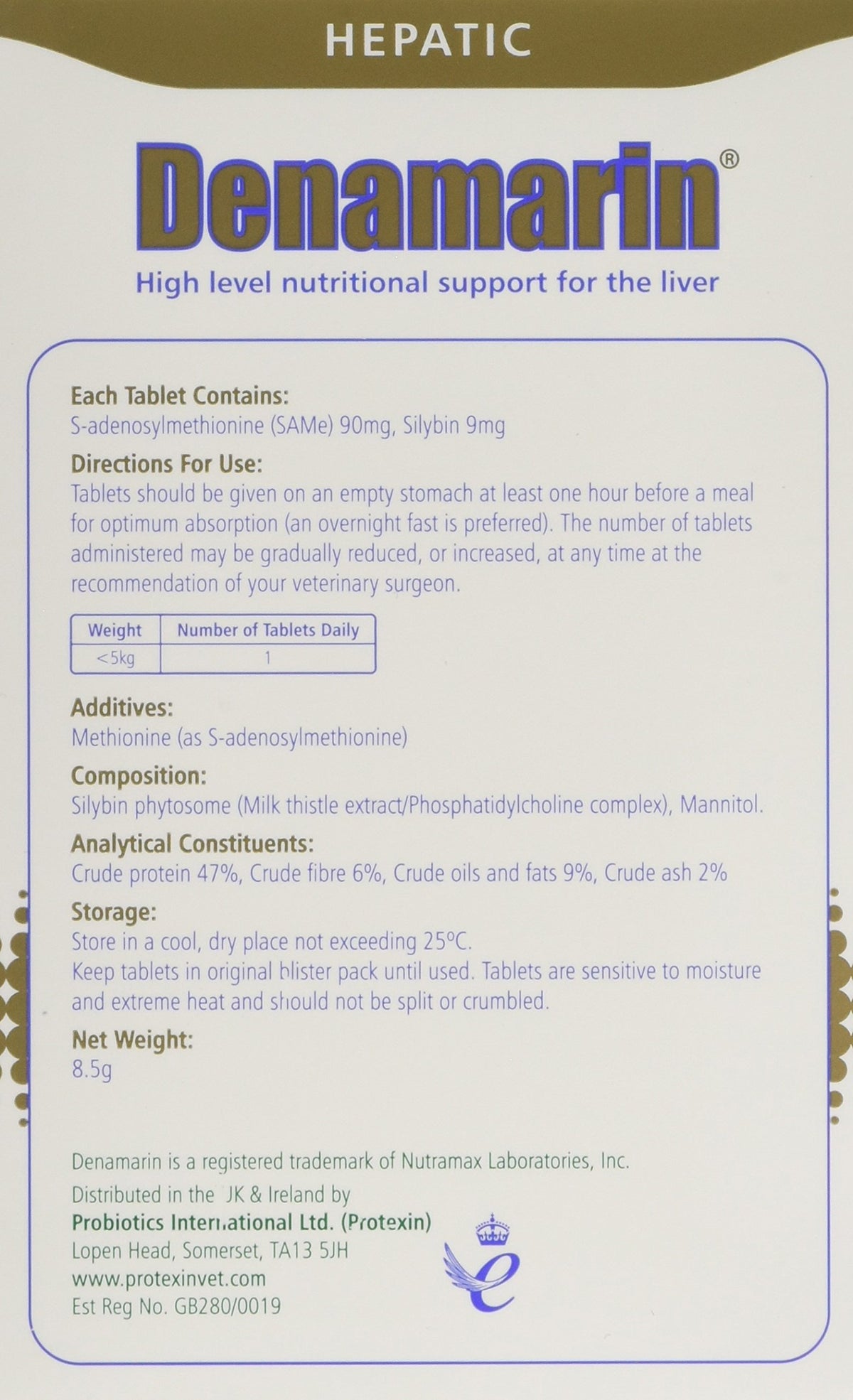 Protexin Denamarin Medium Dog 30 Tablets