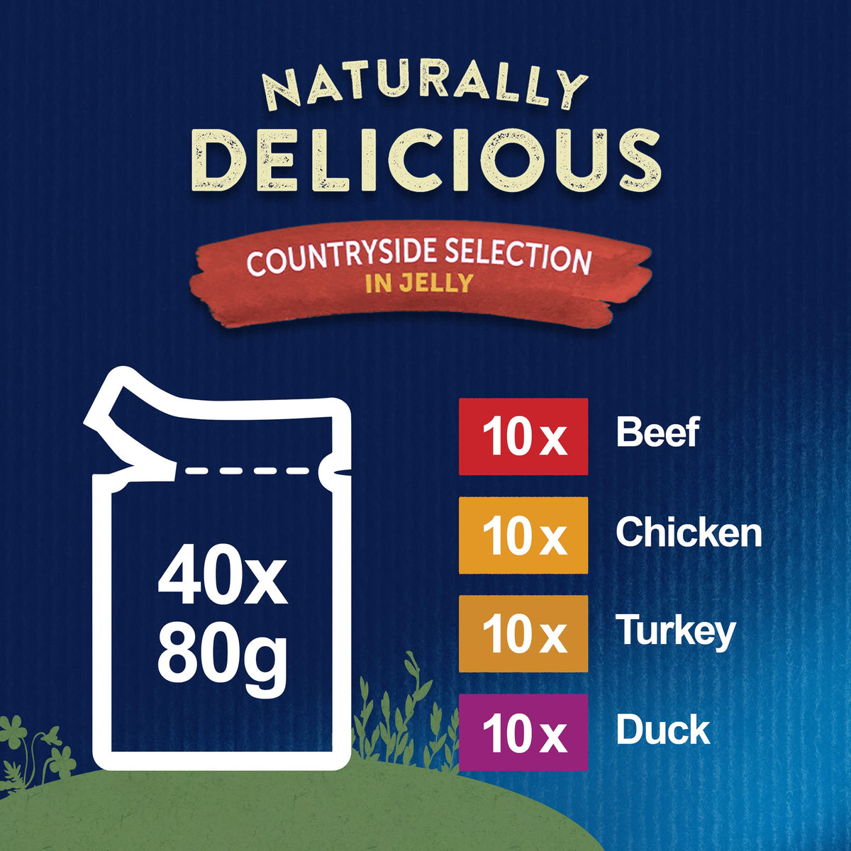 FELIX Tasty Shreds Adult Wet Cat Food Mixed Selection in Gravy Chicken, Beef, Tuna, Salmon 40 x 80g Pouches