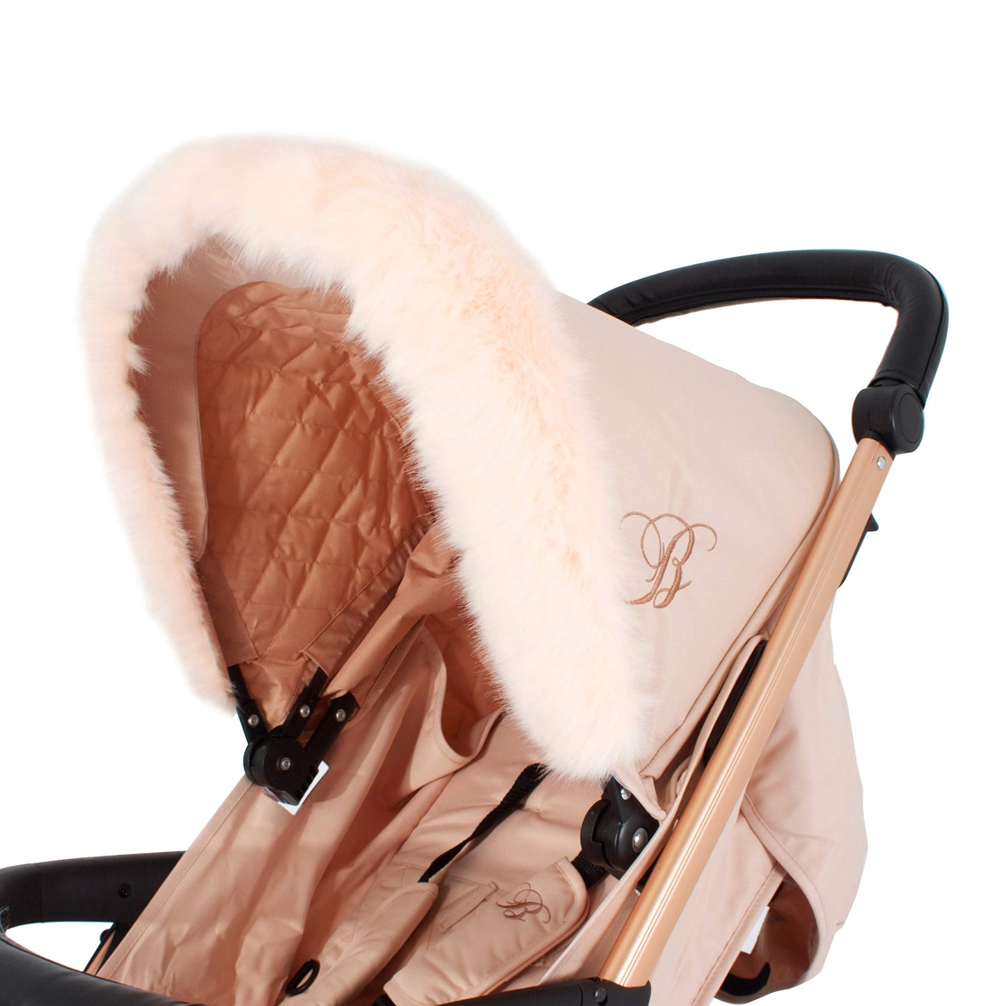 My Babiie Blush Pram Hood Fur Trim, 1 Count (Pack of 1)