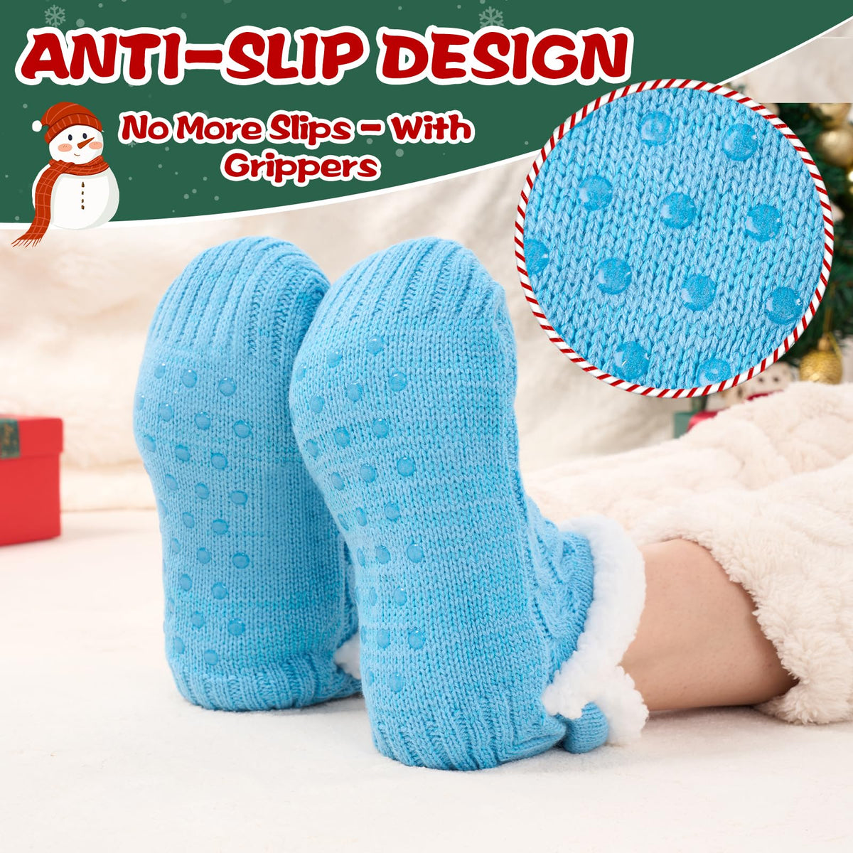 Niorasen Fluffy Slipper Socks Women Men, Winter Gift for Her, UK 4-9